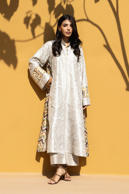 Ivory Muse – Minimal Textured Kurta Pant Set