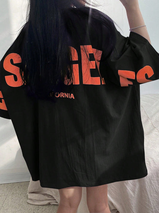 Black Los Angeles Oversized Graphic T-Shirt