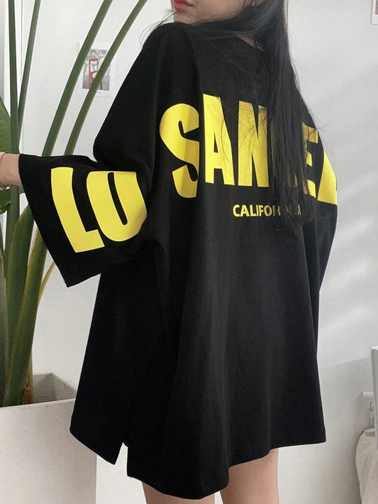 Black Los Angeles Oversized Graphic T-Shirt