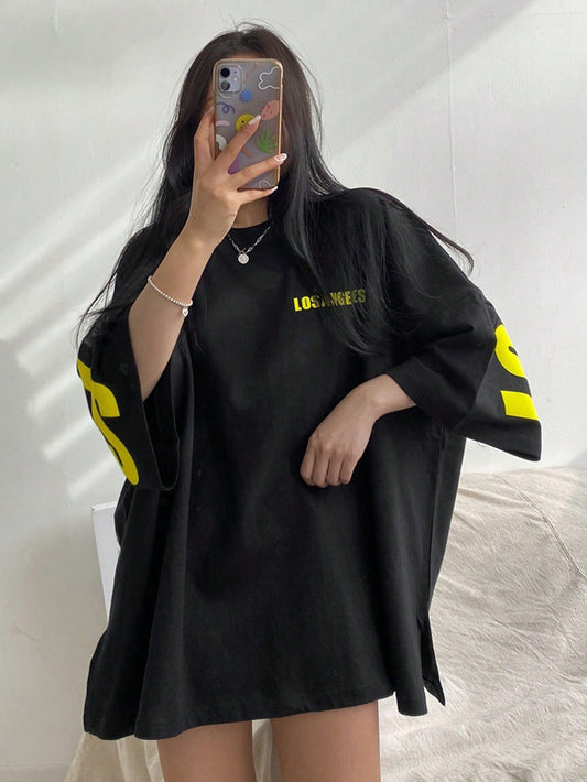 Black Los Angeles Oversized Graphic T-Shirt