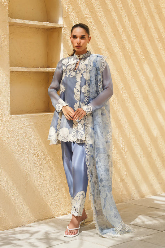 Powder Blue Grace – Embroidered Kurta Pant Set