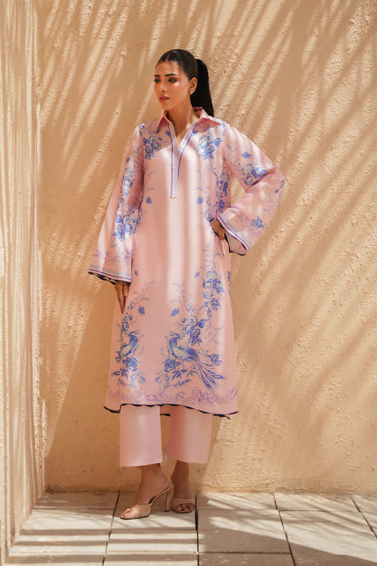 Blush Royale – Pastel Pink Printed Kurta Set